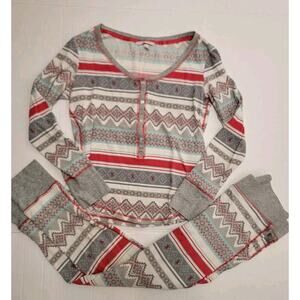 VICTORIA SECRET Thermal Long Matching Set SZ Small Waffle Knit Multicolor